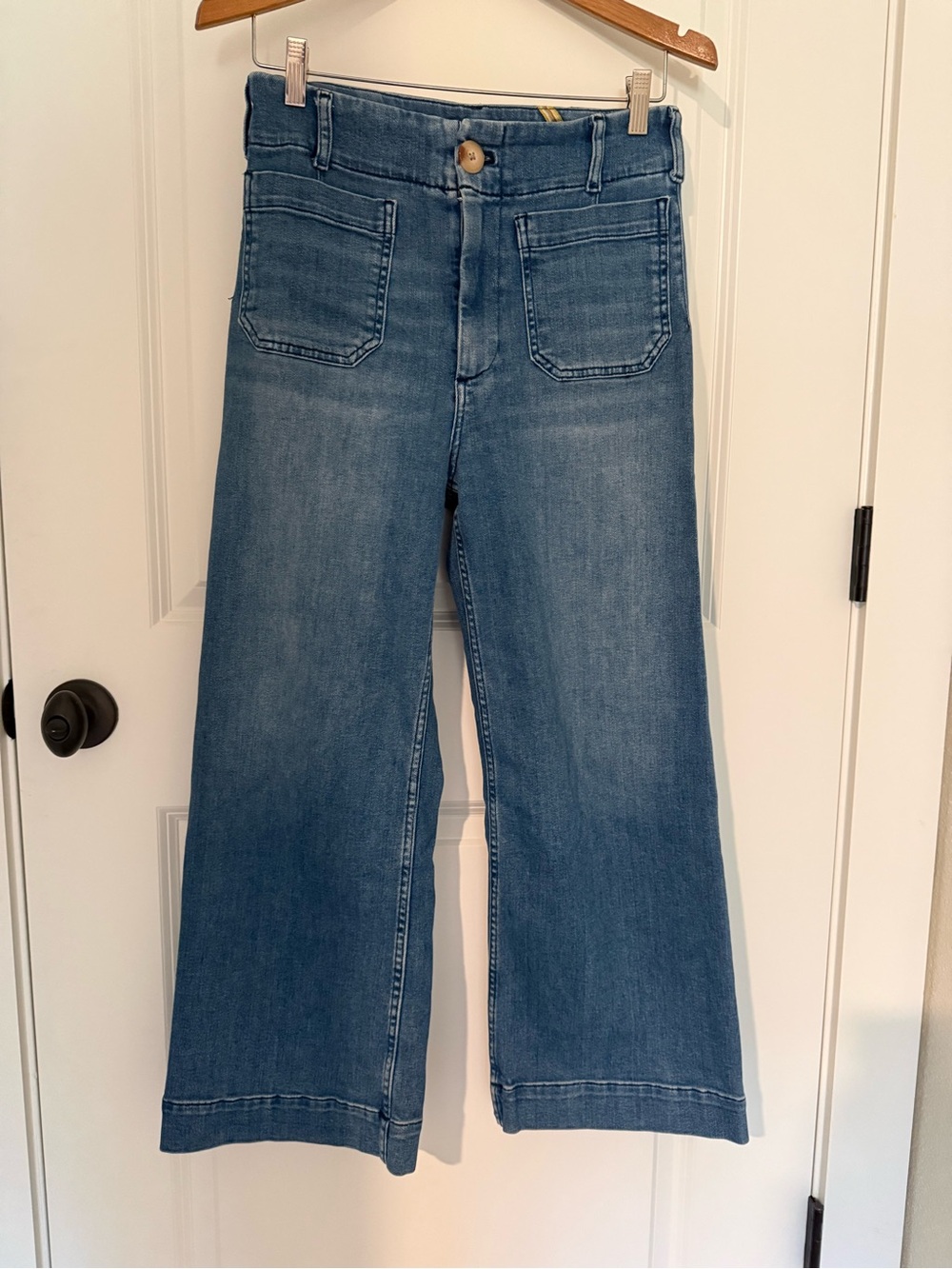 Anthropologie Maeve Colette High Rise Wide-Leg Cropped Jeans